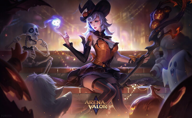 Witch Character with Staff — Purple