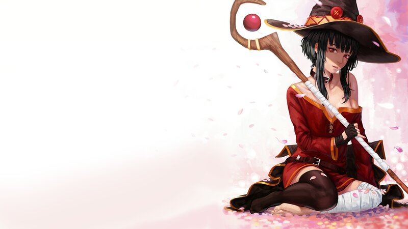 Witch Character with Staff — Red