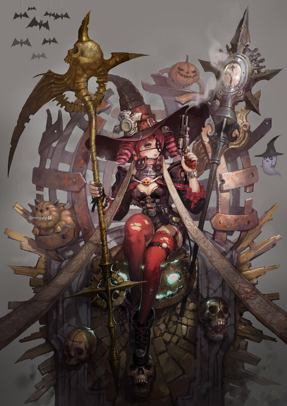 Witch Character with Weapons