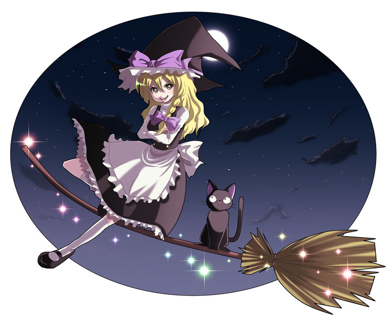 witch flying on a broom