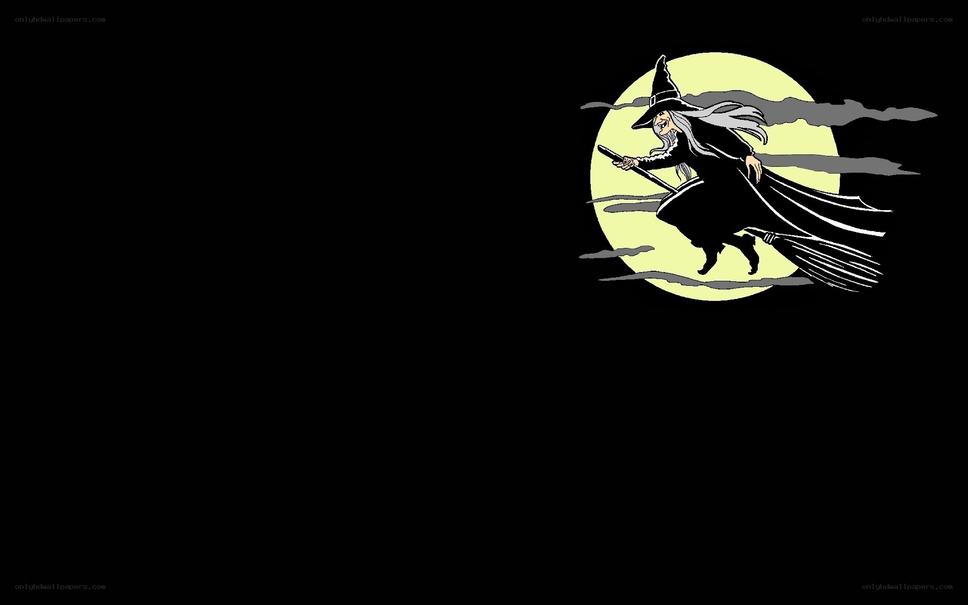 witch flying on broom