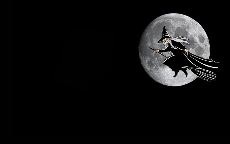 witch flying on broom