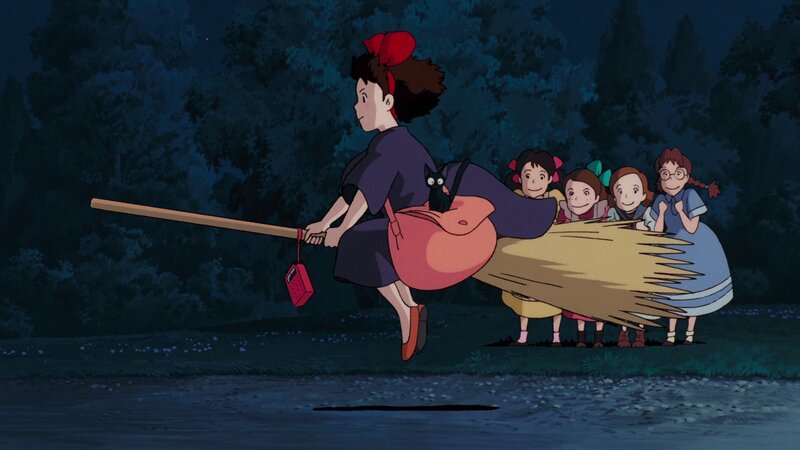 Witch Flying on Broom — Blue, Calm