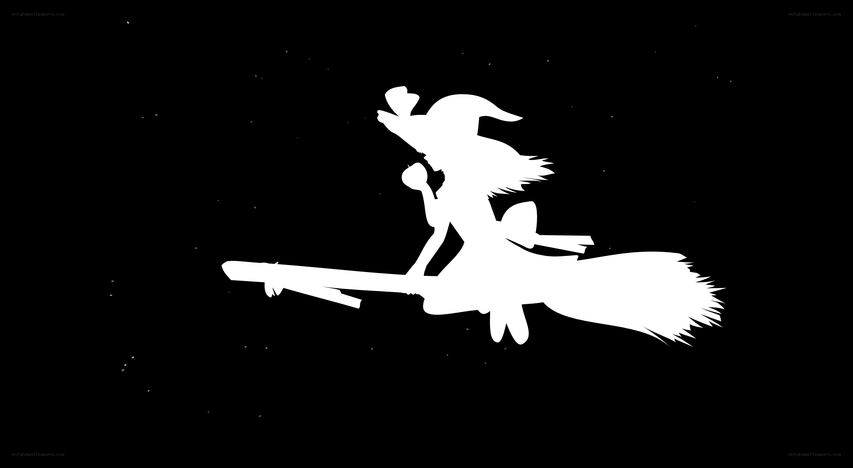 witch flying on broom