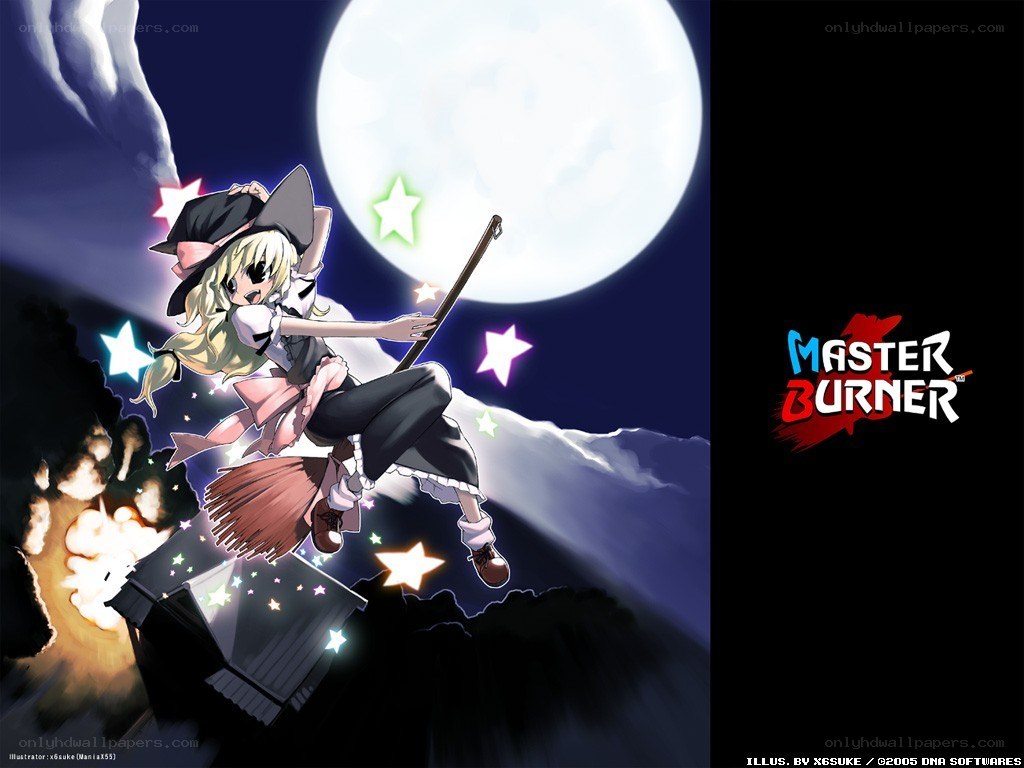 witch flying on broomstick