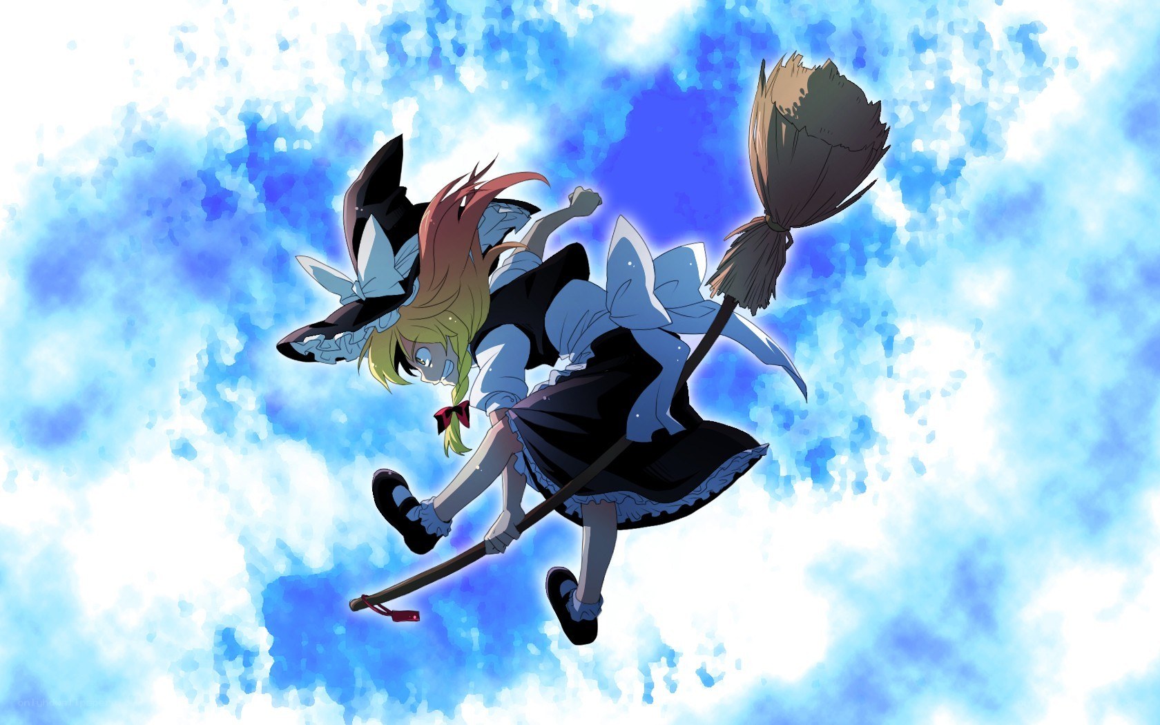 witch flying on broomstick