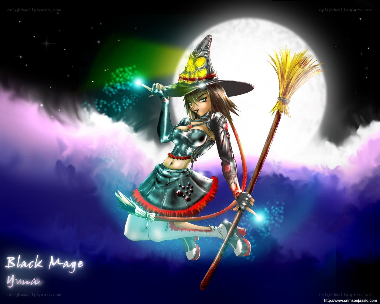 Witch Flying on Broomstick