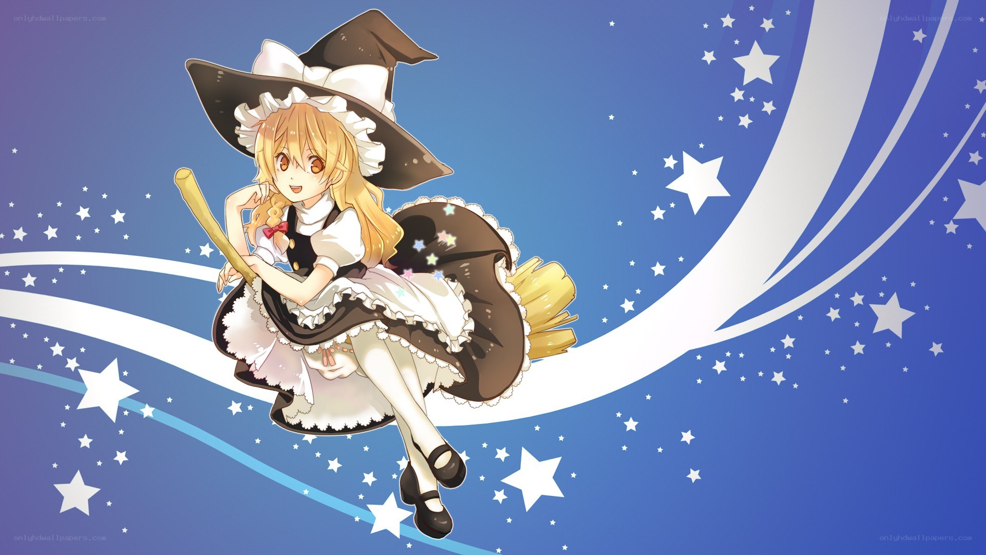 witch flying on broomstick
