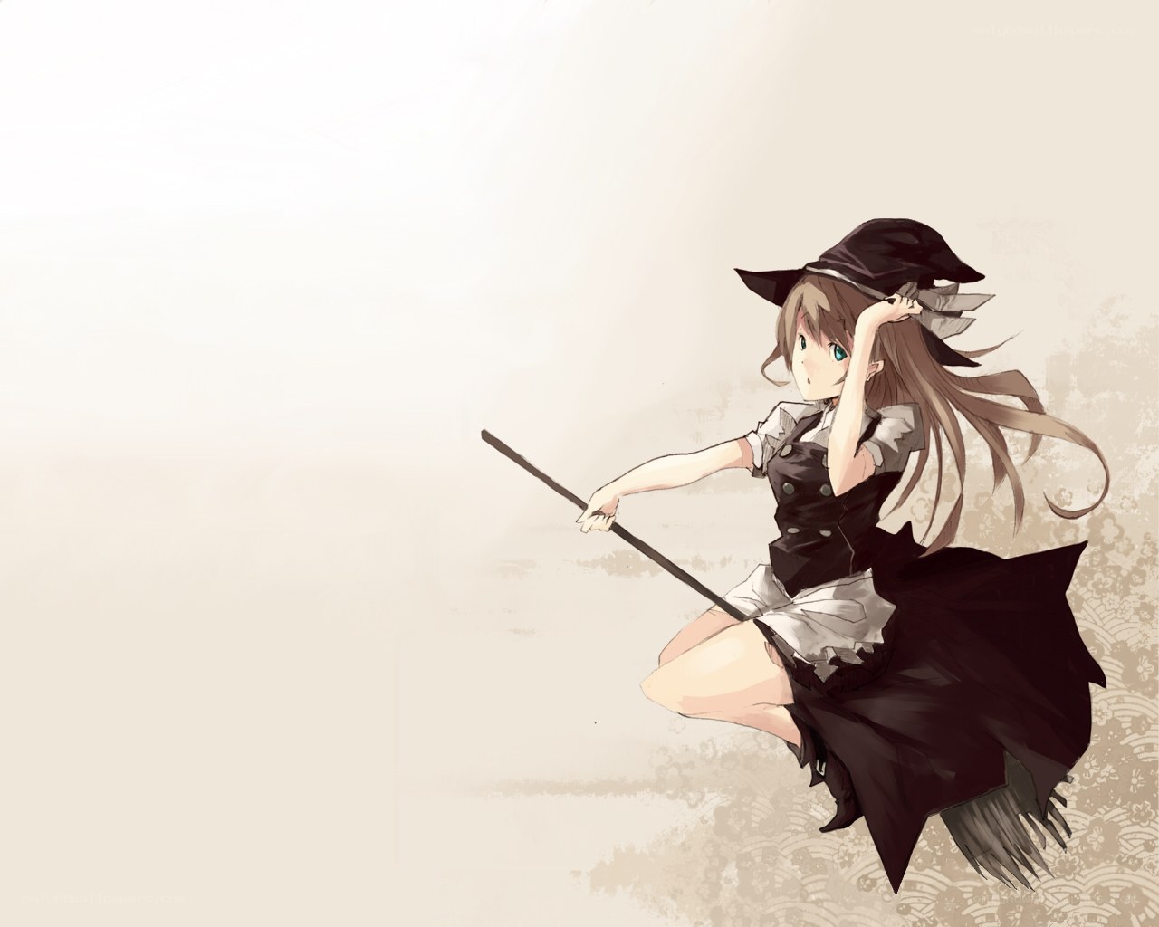 witch flying on broomstick