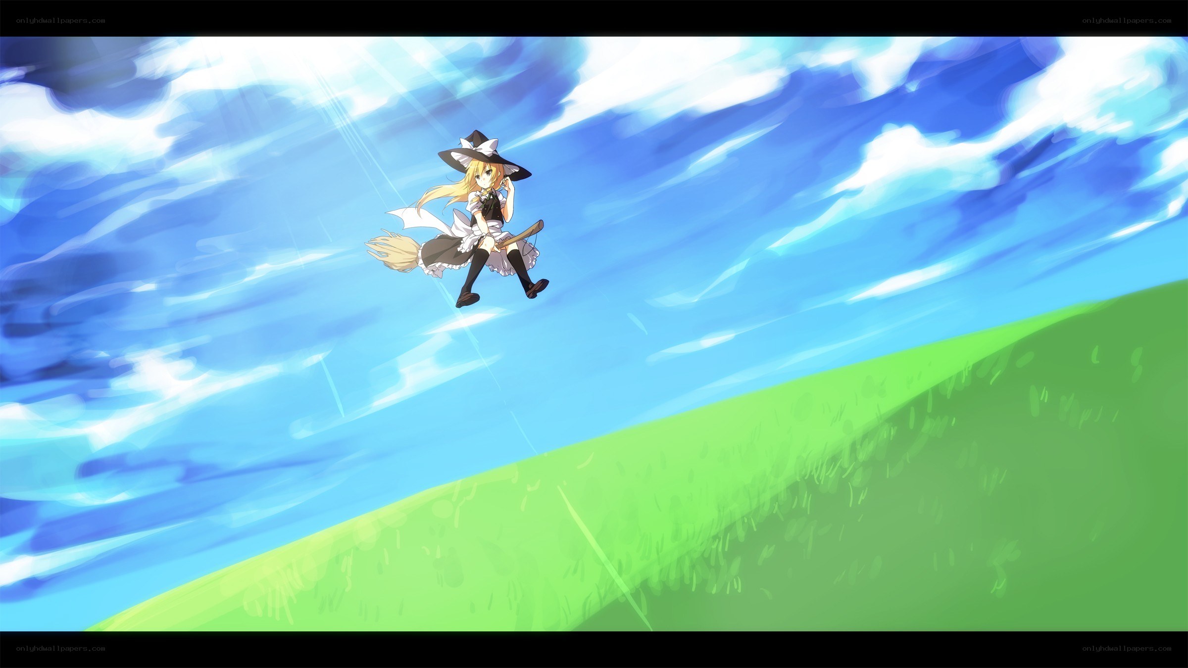witch flying on broomstick