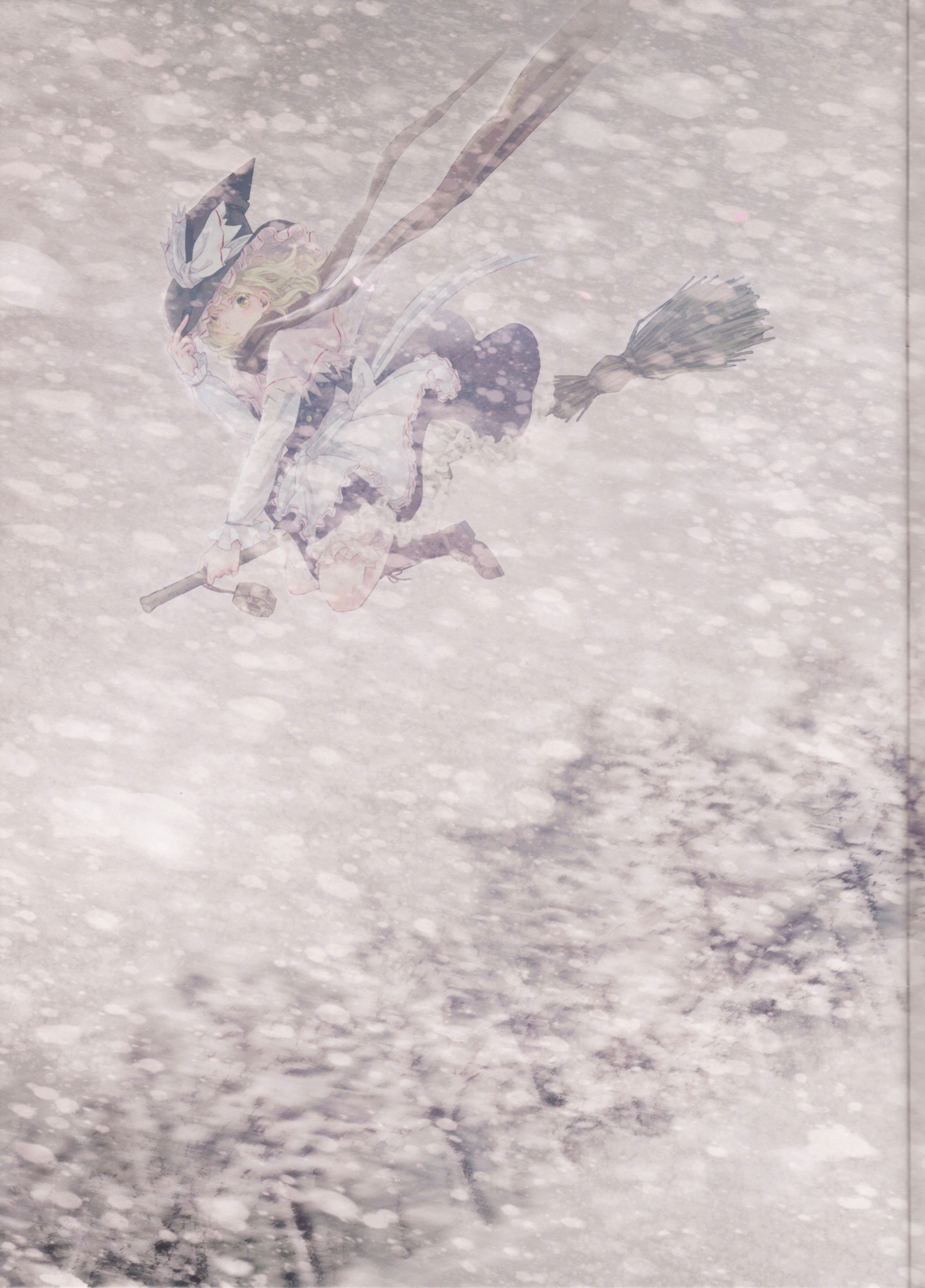 witch flying on broomstick