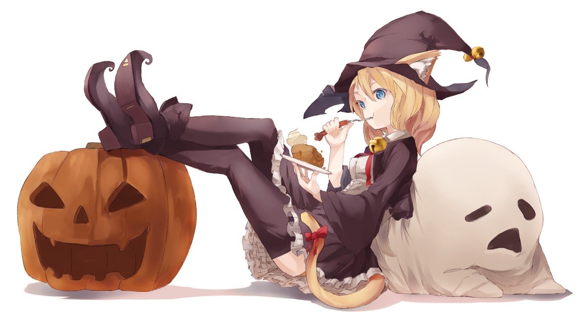 witch girl eating cake