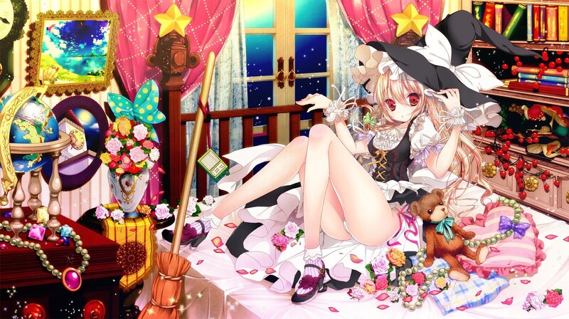 witch girl in a cozy room