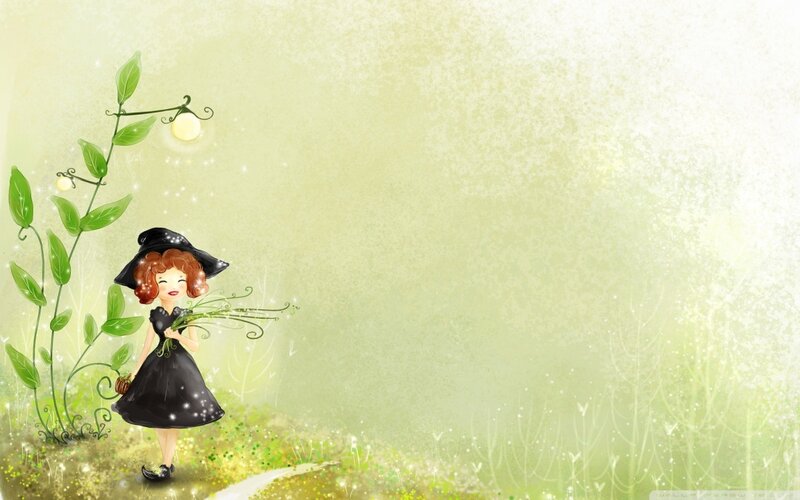 witch girl in a garden