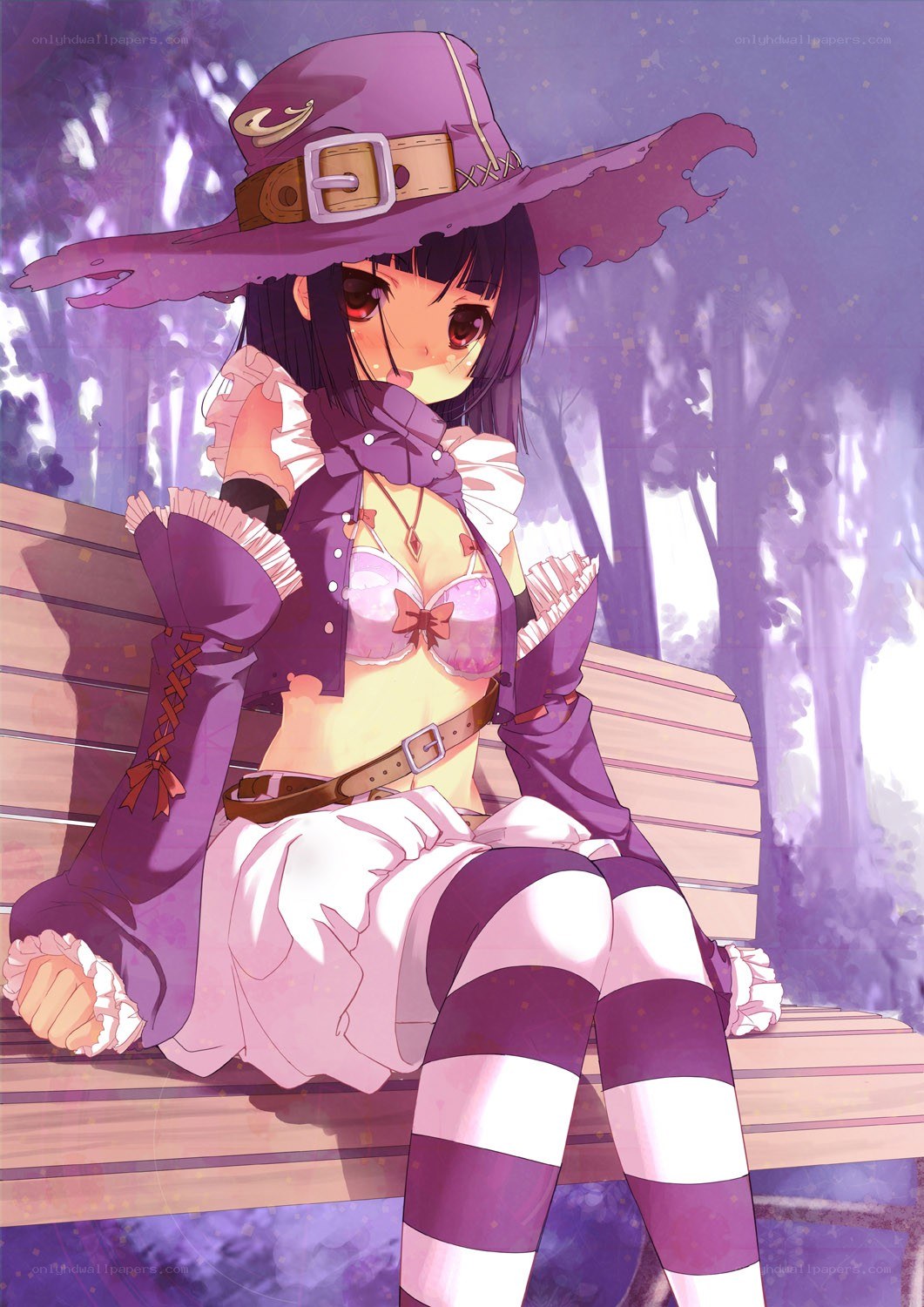 witch girl on a bench