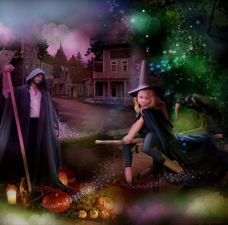 Witch Girl on Broom