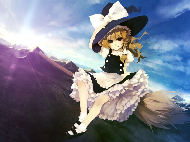 witch girl on broomstick