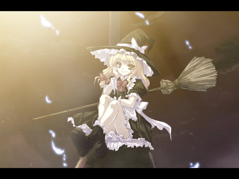 witch girl on broomstick