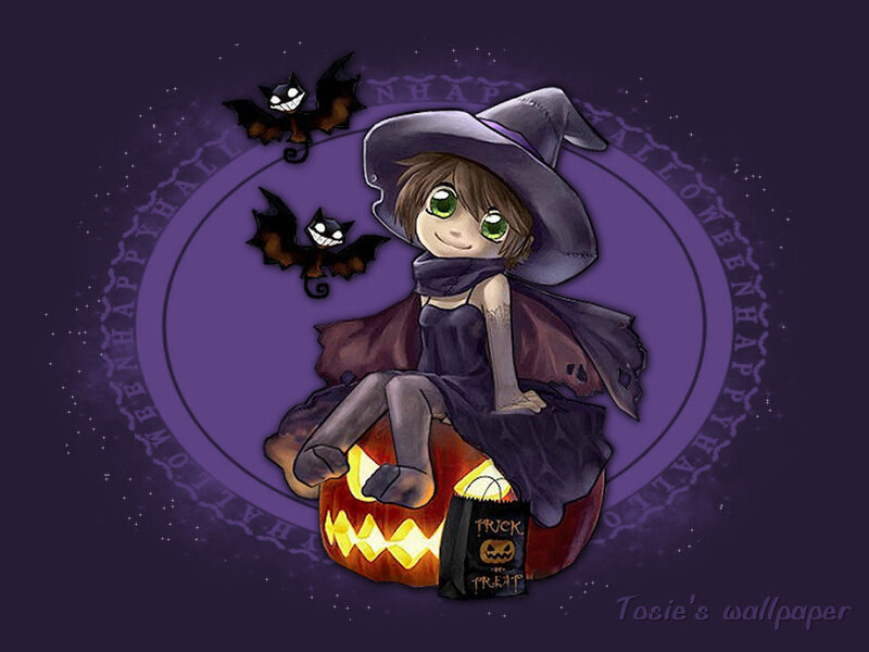 Witch Girl on Pumpkin