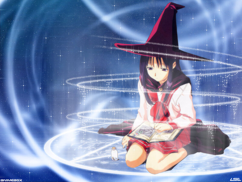 Witch Girl Reading Book