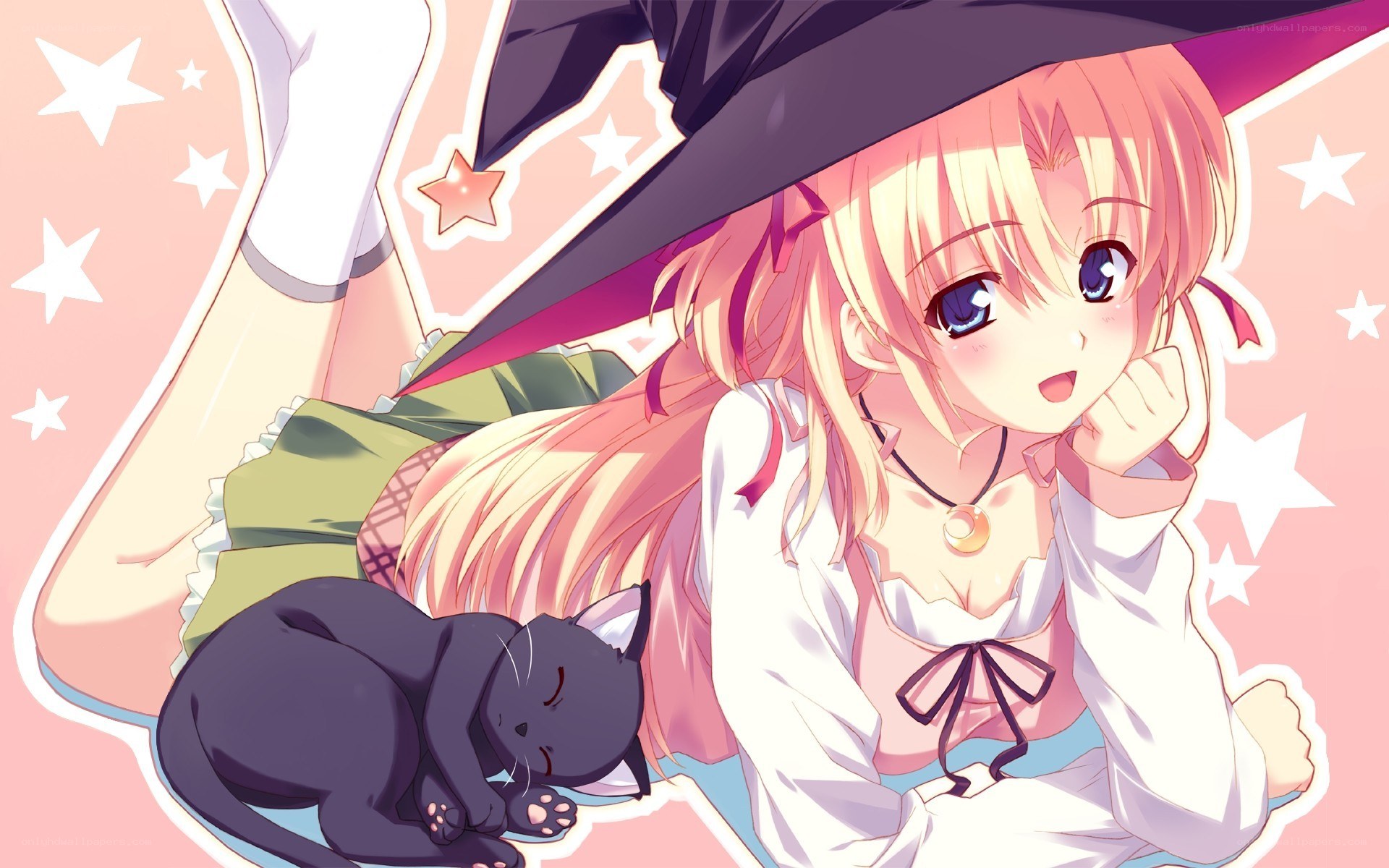 witch girl with black cat