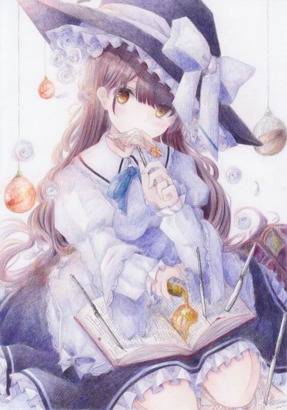Witch Girl with Book — Purple