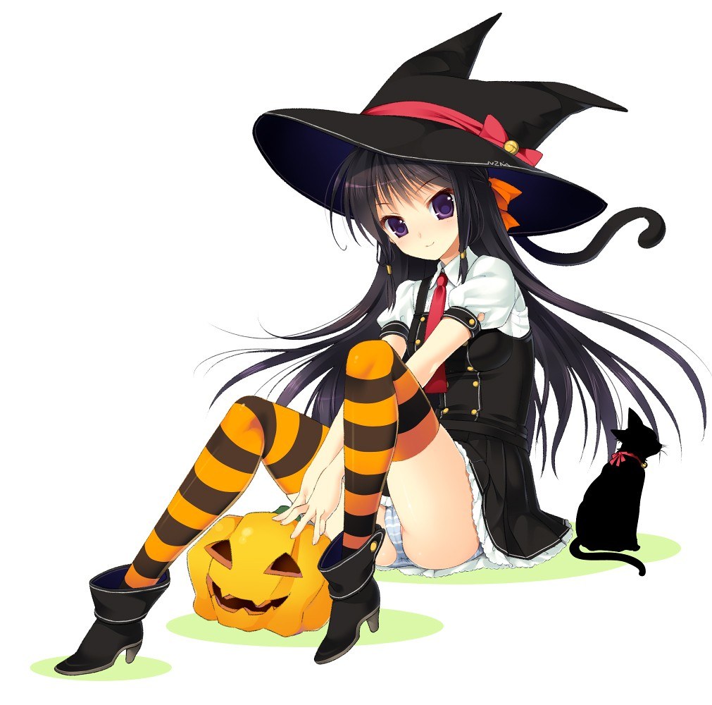witch girl with cat