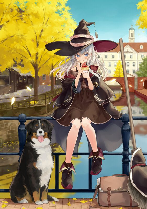Witch Girl with Dog