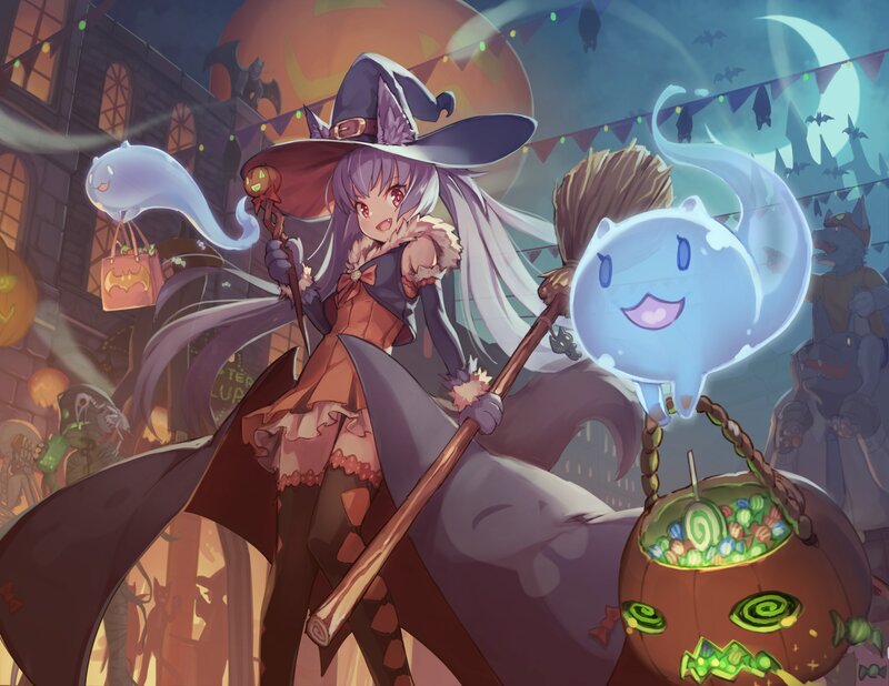 Witch Girl with Ghost