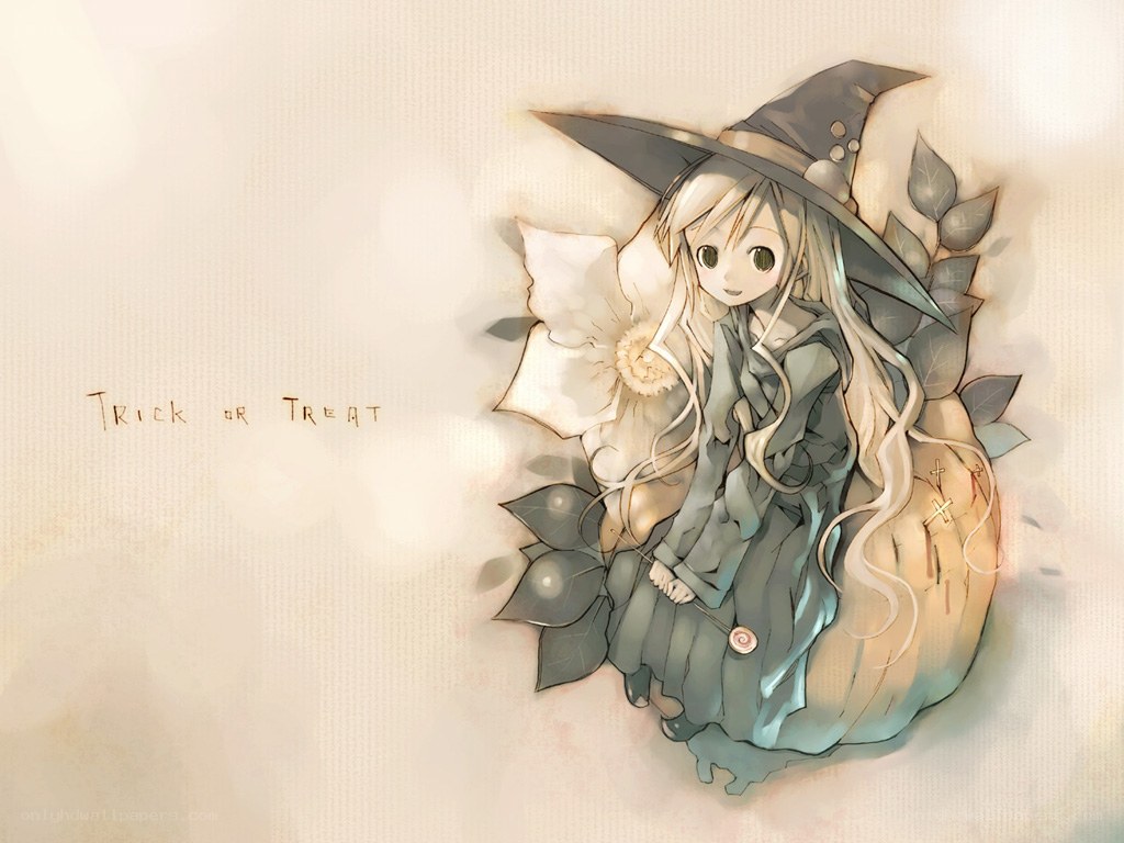 witch girl with pumpkin