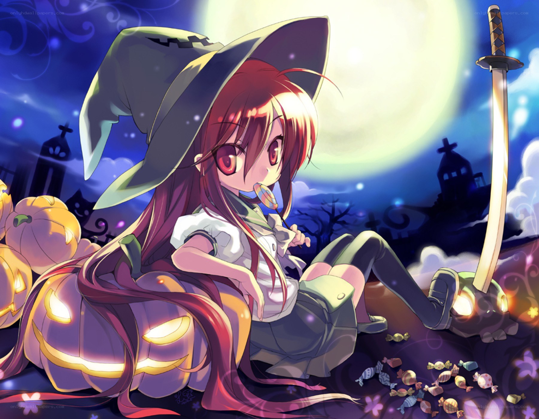witch girl with pumpkin