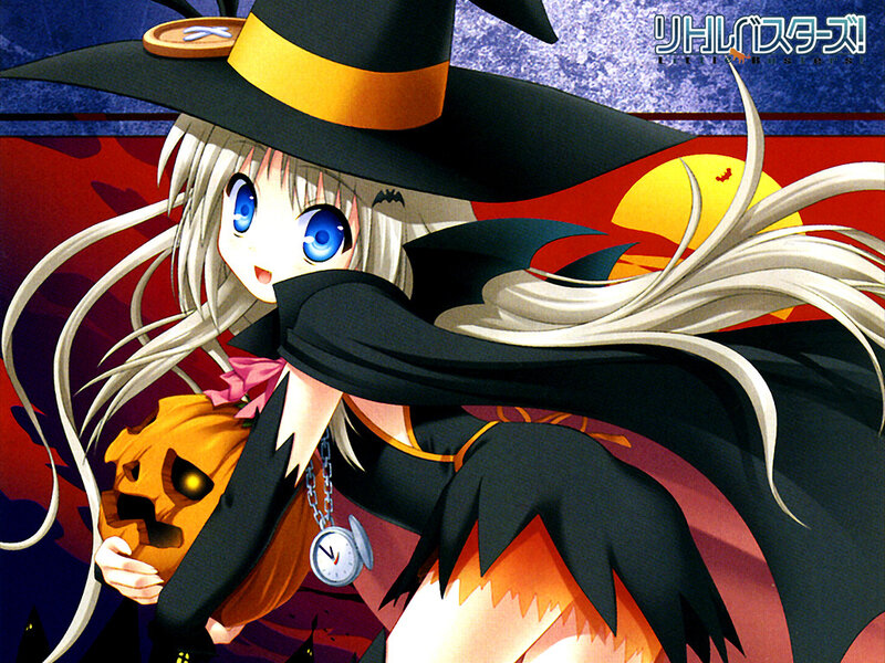 witch girl with pumpkin