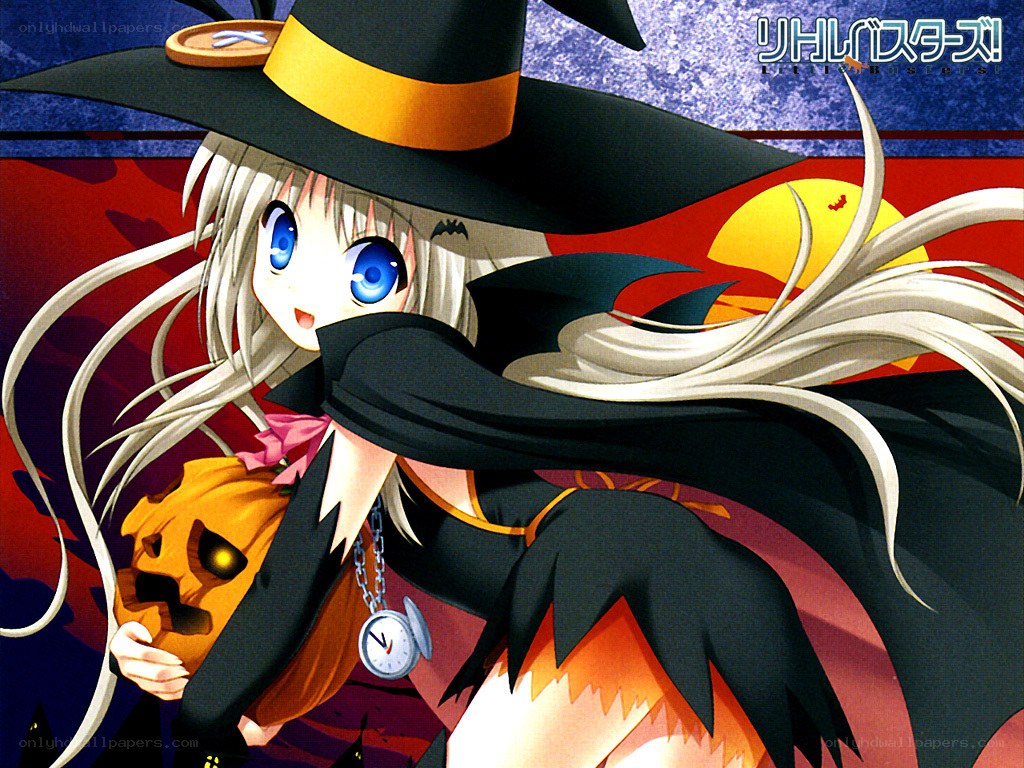 witch girl with pumpkin