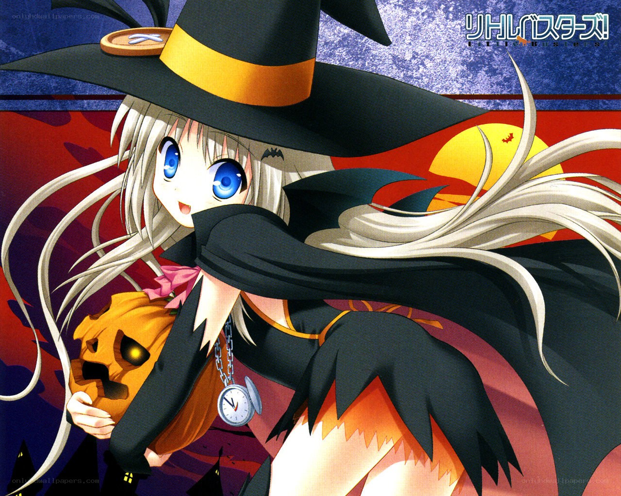 witch girl with pumpkin