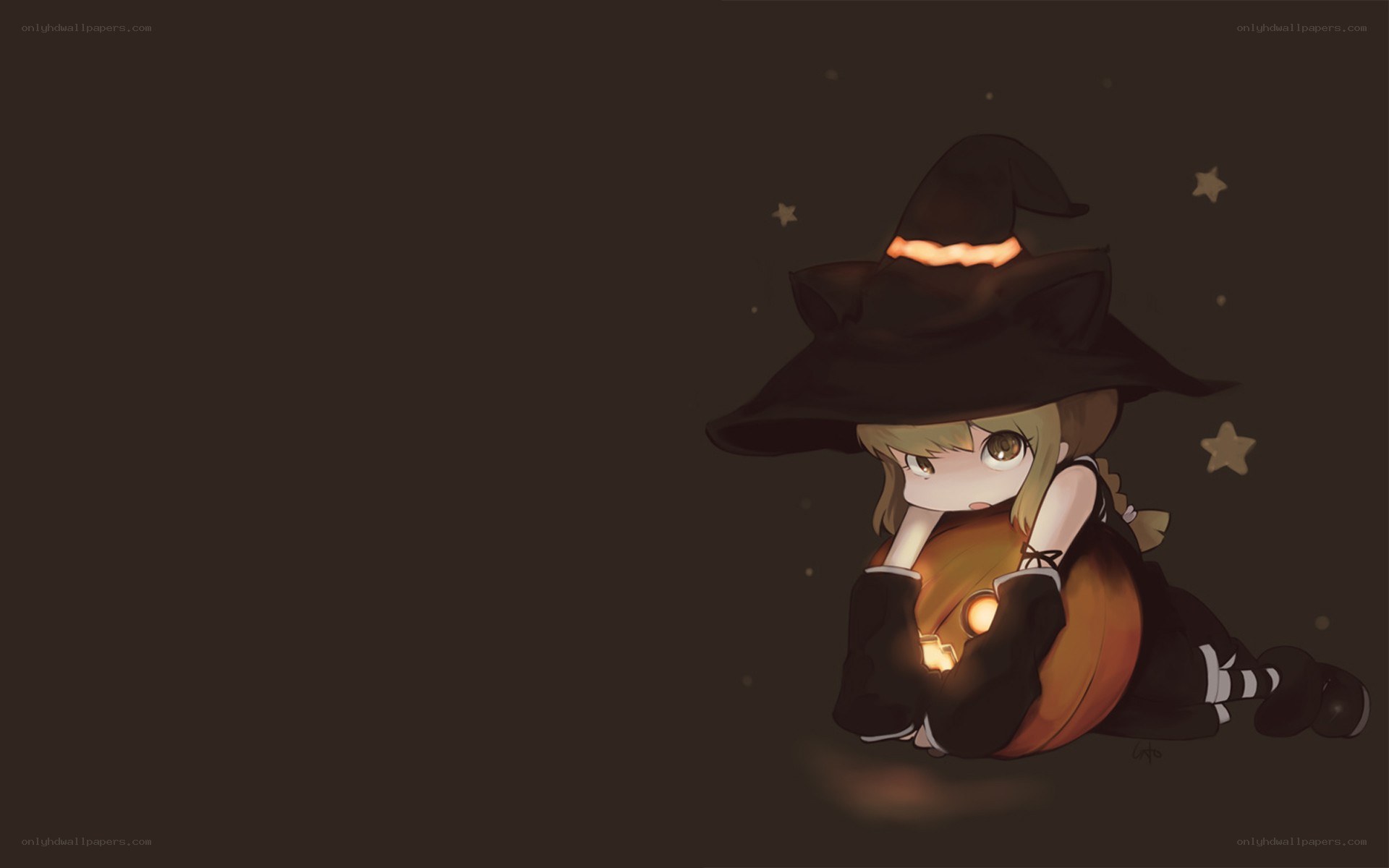 witch girl with pumpkin