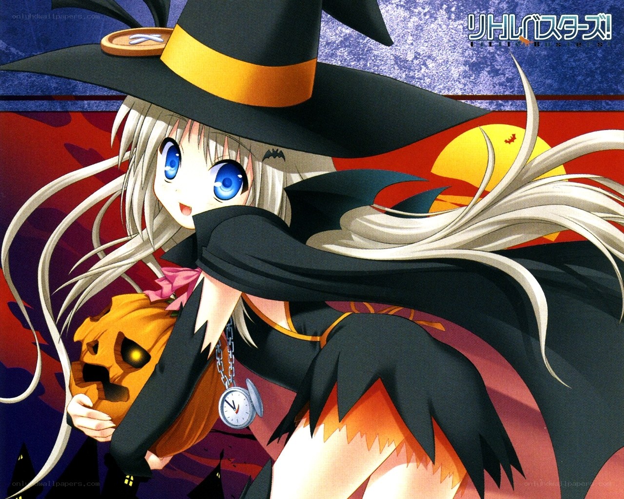 witch girl with pumpkin