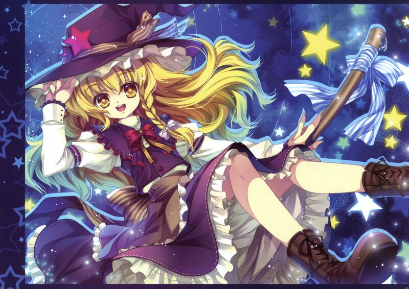 witch girl with starry sky
