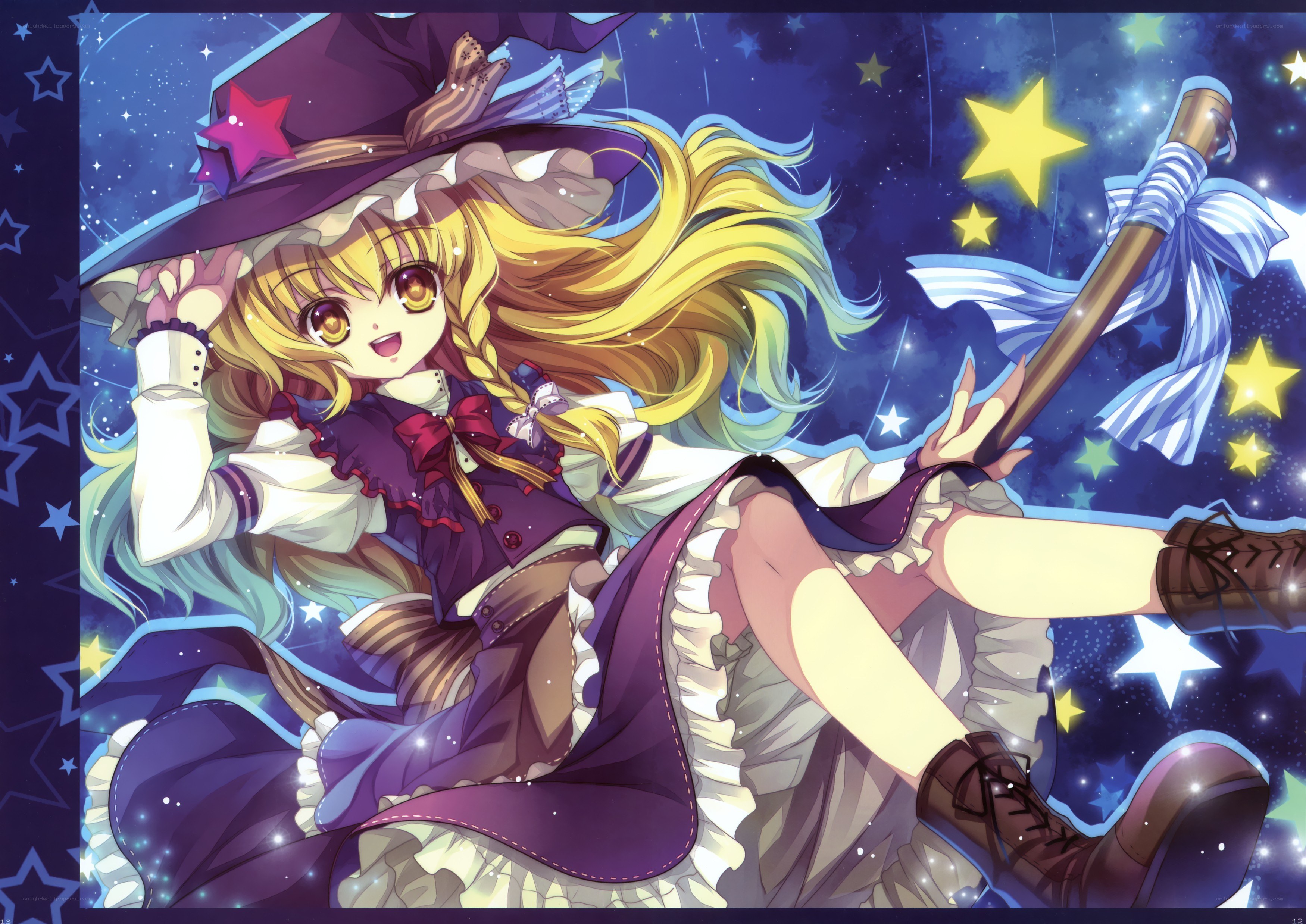 witch girl with starry sky