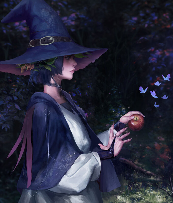 Witch Holding Apple
