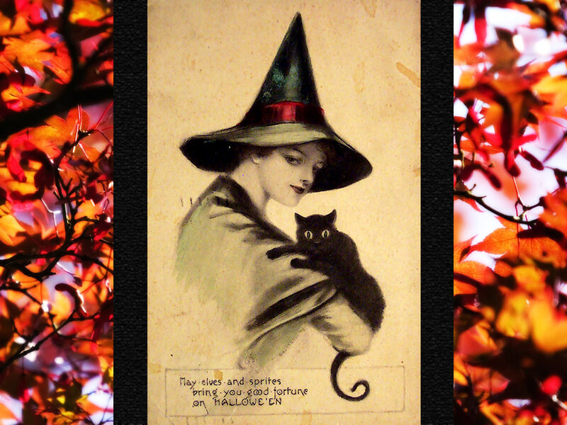 Witch Holding Black Cat