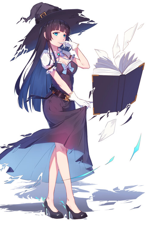 Witch Holding Book — Blue