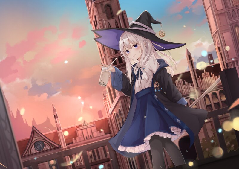 Witch Holding Bubble Tea