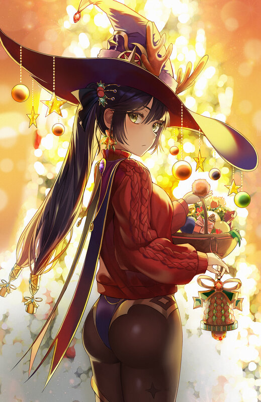 Witch Holding Ornaments