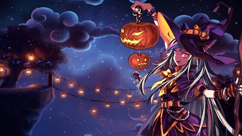 Witch Holding Pumpkins