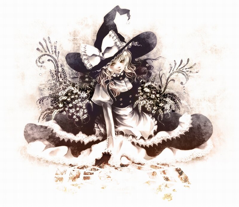 Witch in a Black and White Dress