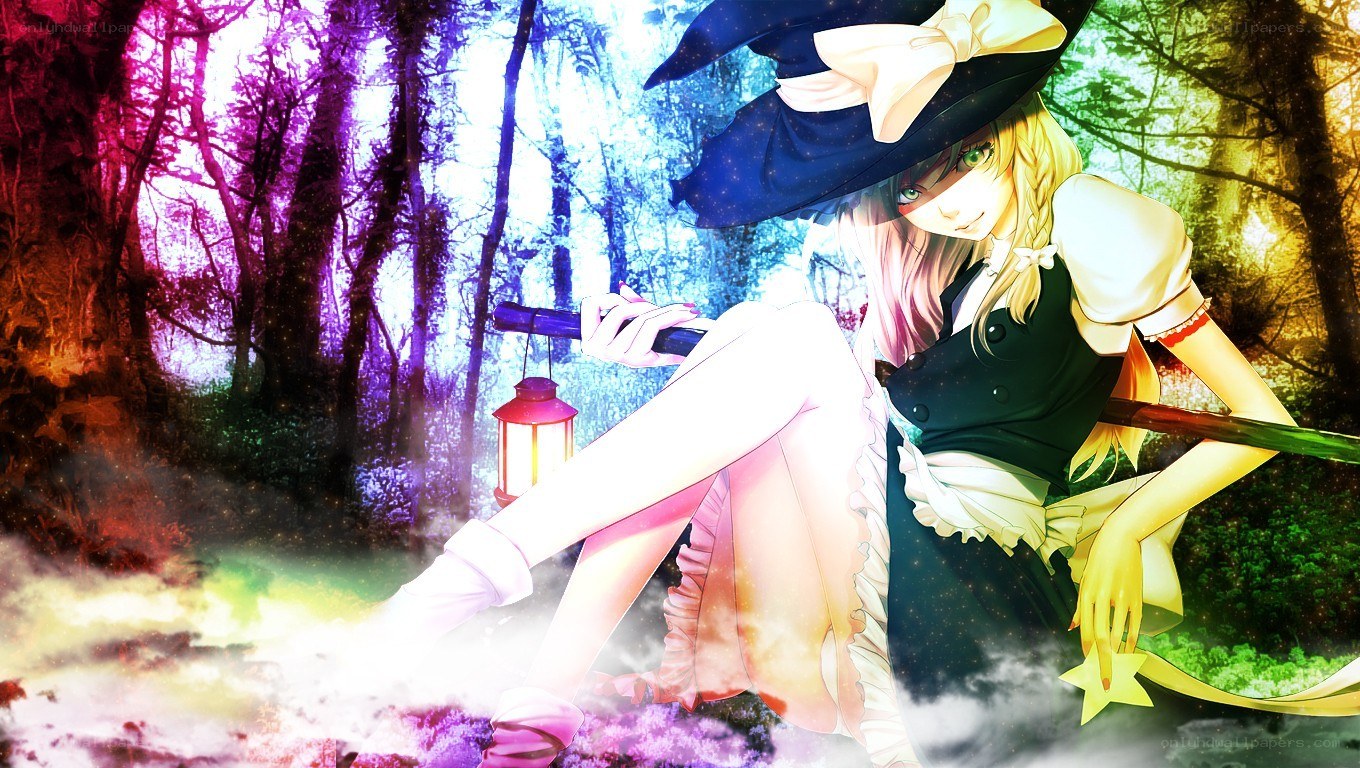 witch in a colorful forest