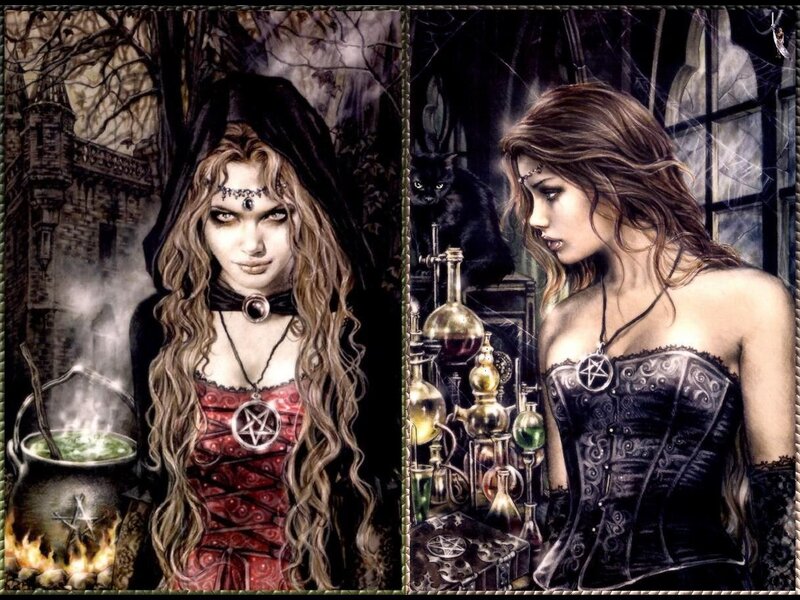 Witch in a dark forest