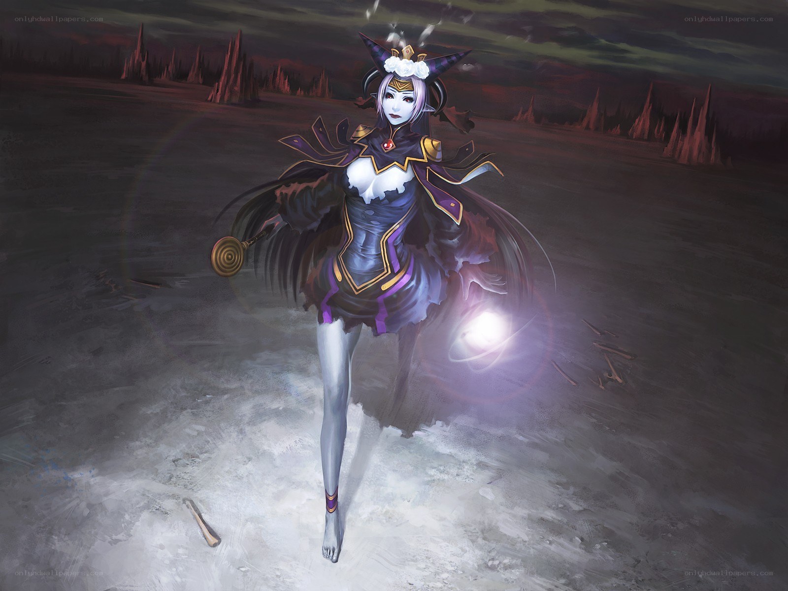witch in a dark landscape