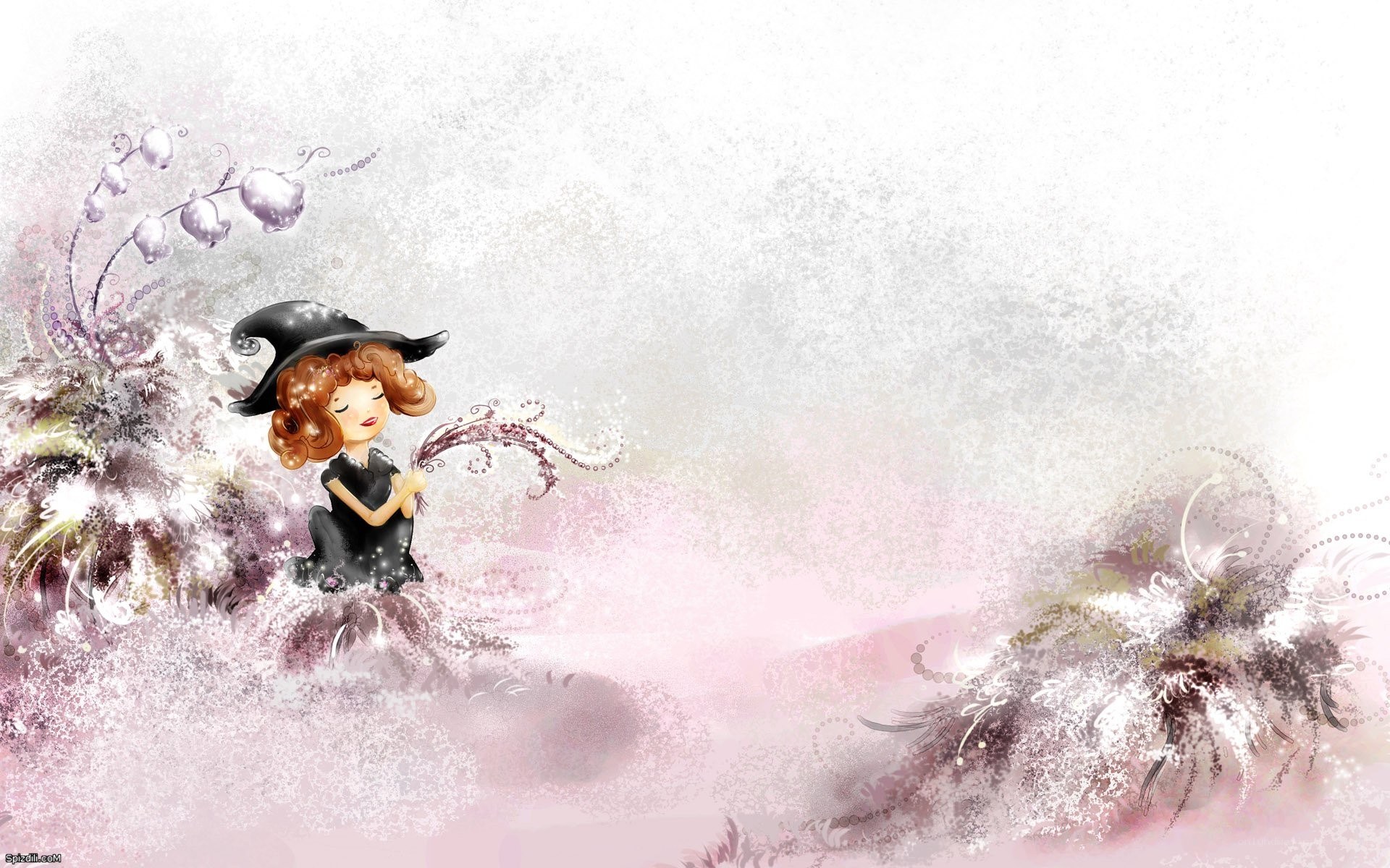 witch in a floral dream