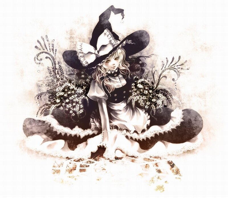 witch in a floral dress